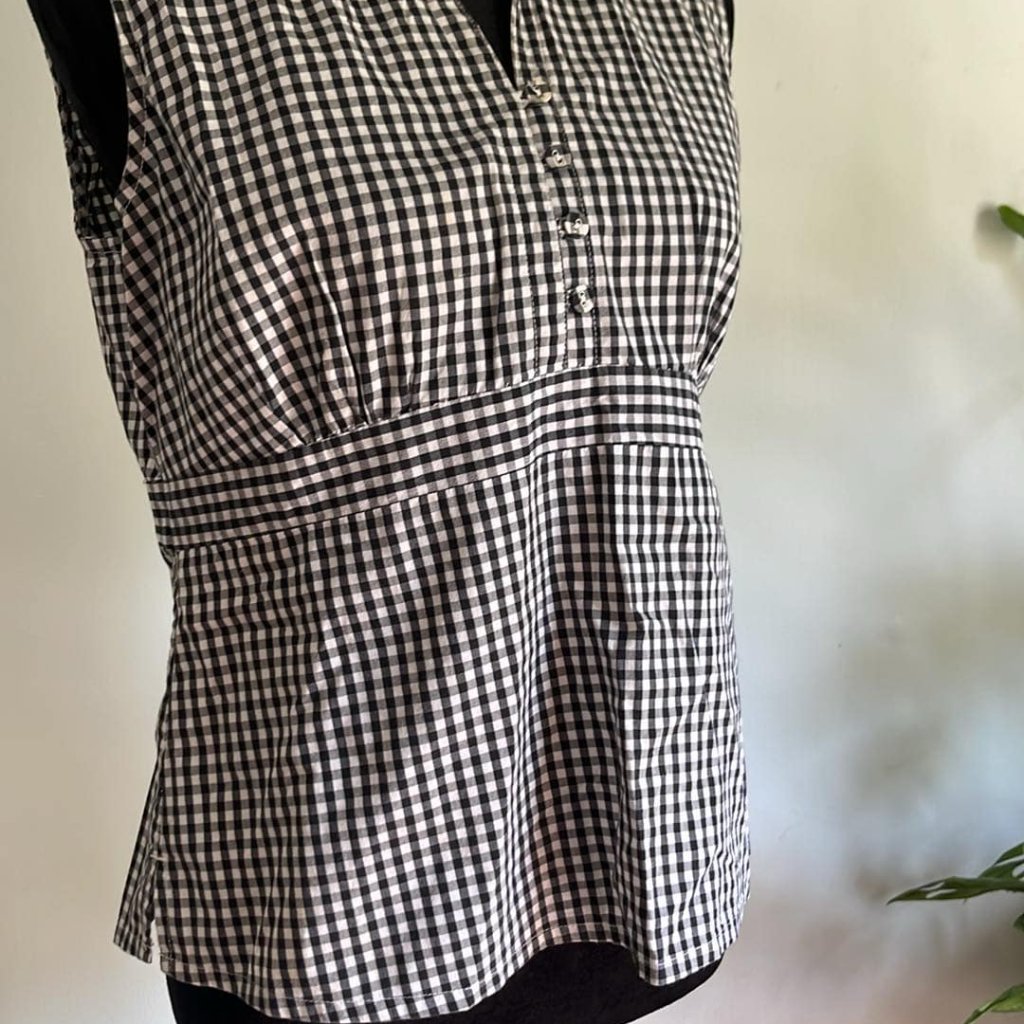 Christopher & Banks Sz Sm Sleeveless Checkered Side Zip Cottagecore Granolagirl